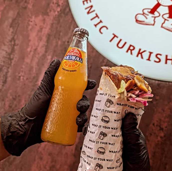 Doner G's Delicious Doner Wrap With Soda